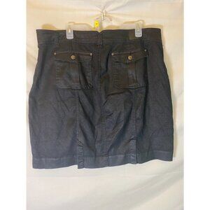 MYNT WOMENS PLUS SIZE 18W 1X BLACK DENIM JEAN SKIRT STRETCH MILITARY VIBE Trendy